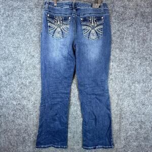 Earl Jean Slim Bootcut Jeans Womens 12P Blue Denim Y2K Stretch Embellished